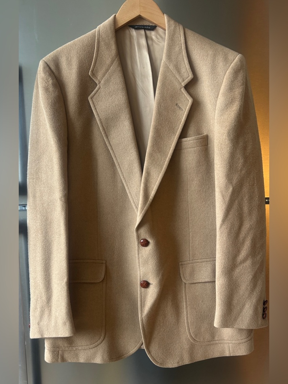 Vintage 100% Camel Hair Blazer Doncaster Klein USA Neutral Luxury Jacket